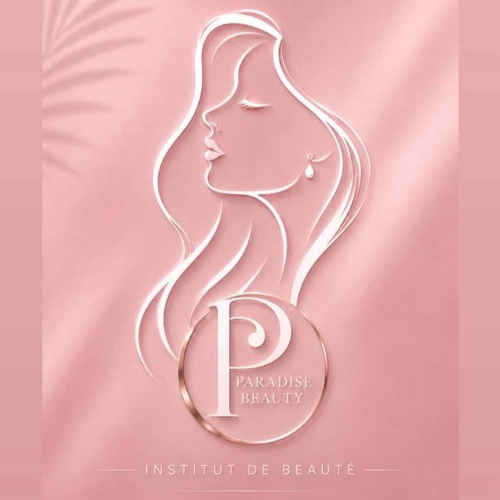 Logo OP Paradise Beauty : profil de femme et monogramme P, institut de beauté